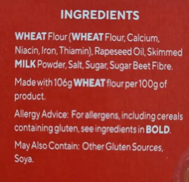 ryvita ingredients label