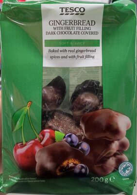 Gingerbread With Fruit Filling Dark Chocolate Covered