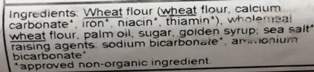 Fresh and wild organic ingredients label