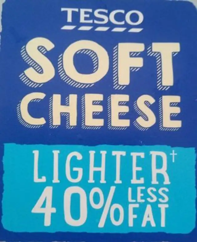 Tesco less fat soft cheese ingredients label