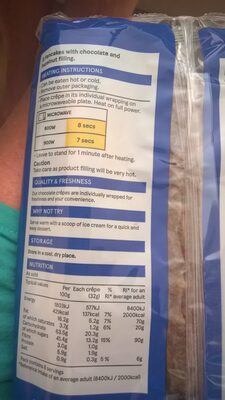 Chocolate filled crepes