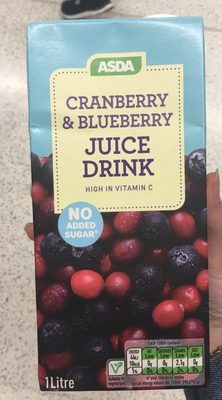 Cranberry and blueberry juice drink