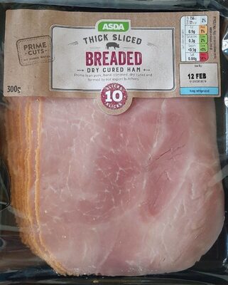 thick sliced breaded dry cured ham