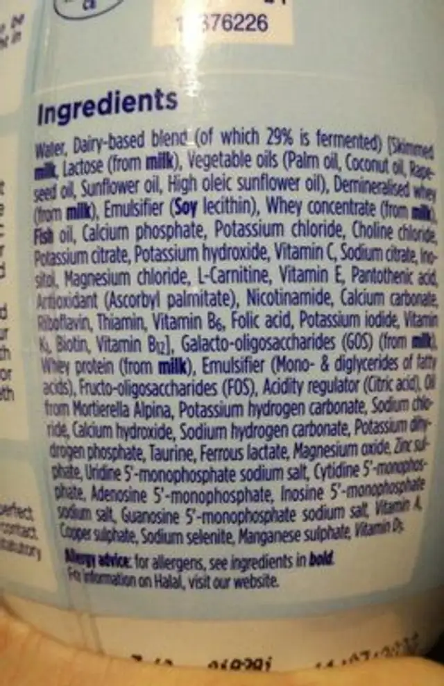 Aptamil first infant milk nutrition facts table