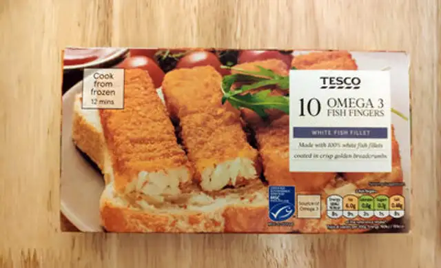 Omega 3 fish fingers front packaging