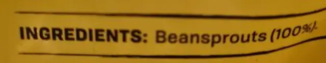 Unknown ingredients label