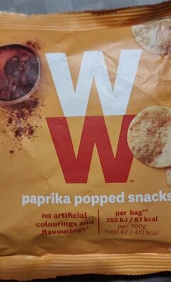 Paprika popped snack front packaging