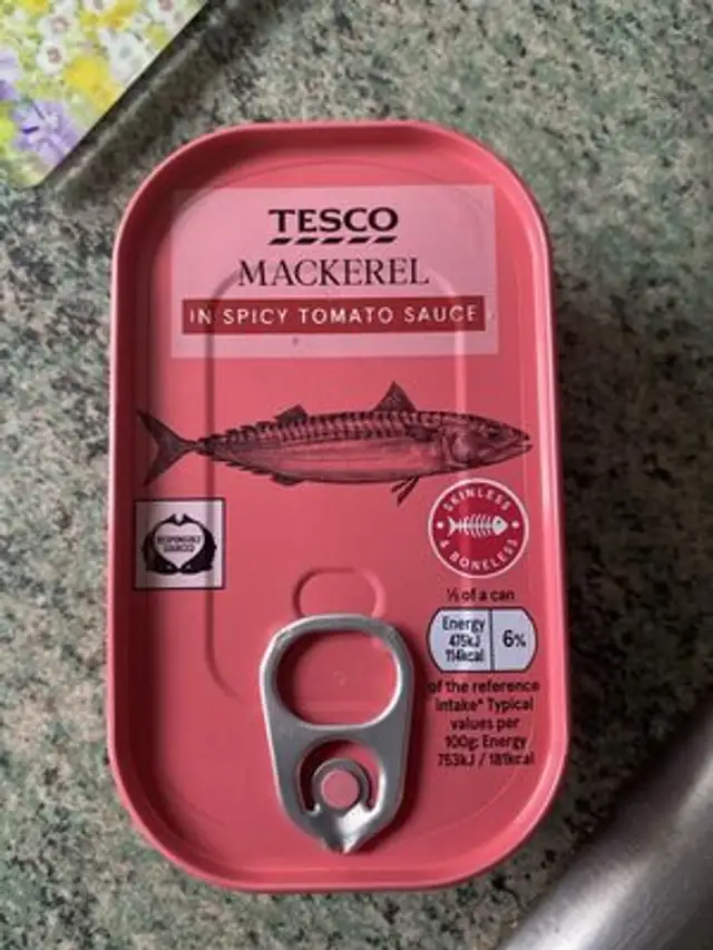 Mackerel in spicy tomato sauce front packaging