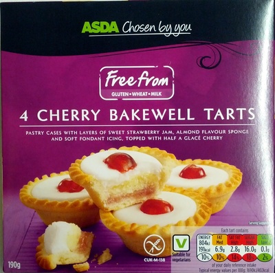 4 Cherry Bakewell Tarts front packaging