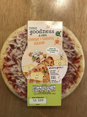 Goodness 2 mini cheese & tomato pizzas