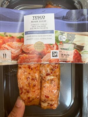 2 sweet chilli hot smoked salmon fillets