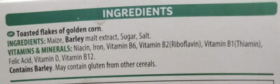 Corn Flakes ingredients label