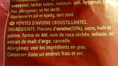 Crunchy Müsli Classic ingredients label