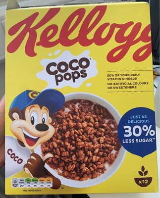 Coco pops - 30% less sugar front packaging