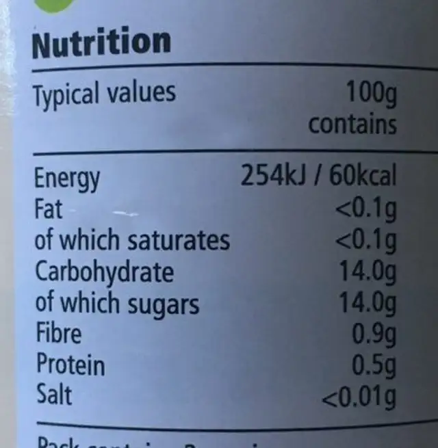 Sliced peaches in light syrup nutrition facts table