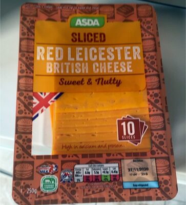 Red leicester cheese front packaging
