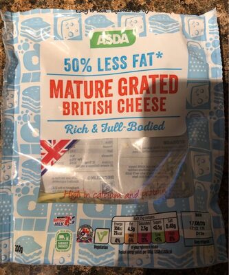 50% less fat mature grated cheese