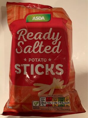 Ready salted potato sticks front packaging