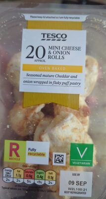 Min cheese onion rolls