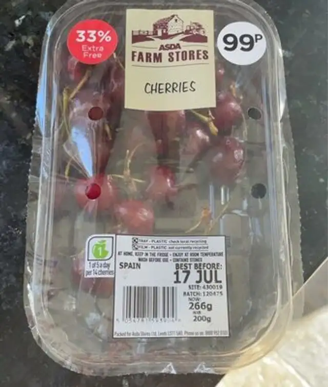 Cherries front packaging