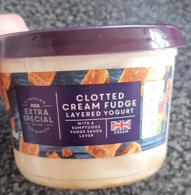 Clotted cream fudge layered yogurt