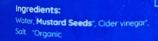 Dijon mustard ingredients label
