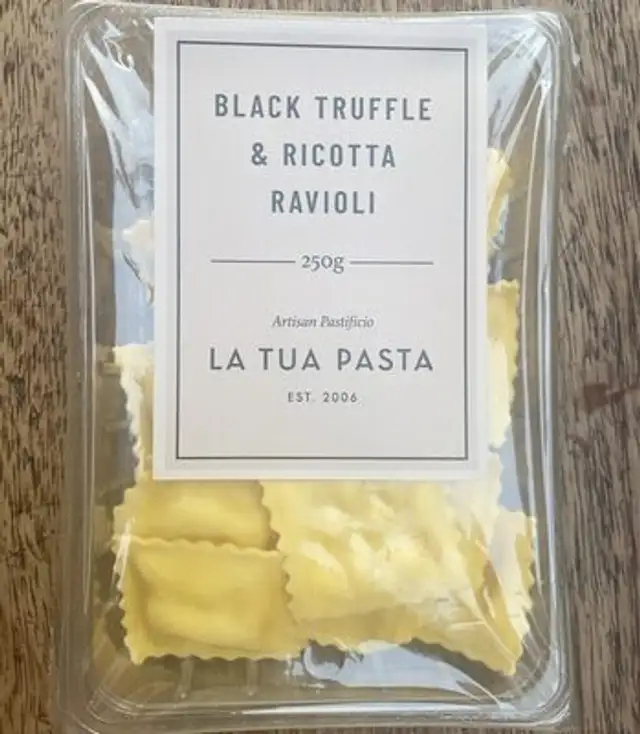 Black truffle and ricotta ravioli