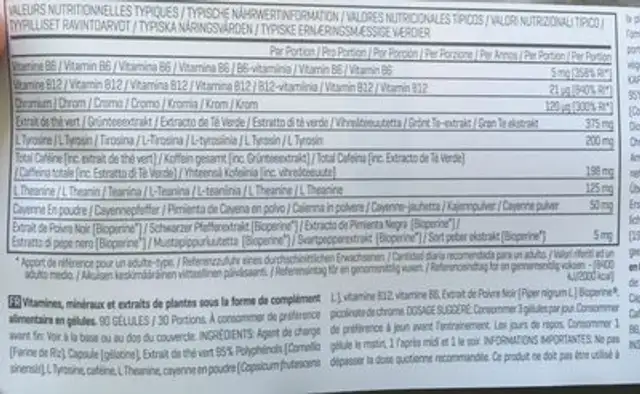 Thermopure ingredients label