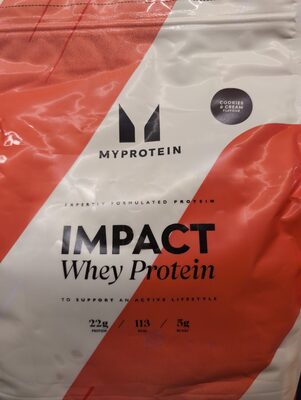 Impact whey protein cookies & cream flavored