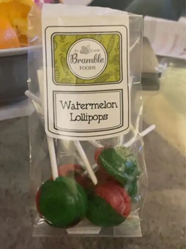 Watermelon lollipops
