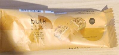 Macro munch salted caramel protein bar front packaging