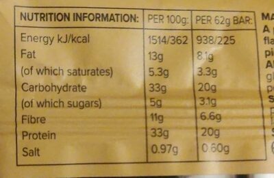 Macro munch salted caramel protein bar nutrition facts table