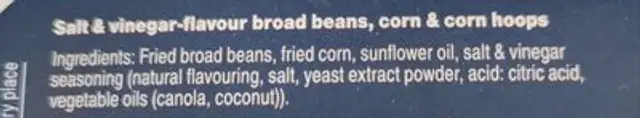 Salt & Vinegar Crunch ingredients label