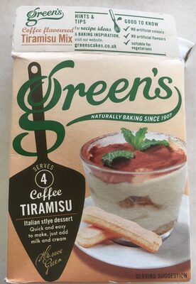 Greens Tiramisu Mix 70G RRP 79P