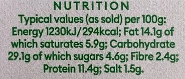 Vegetarian mini pulled pork rolls nutrition facts table