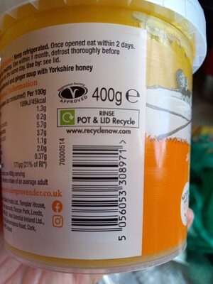 Butternut And Ginger Soup front packaging