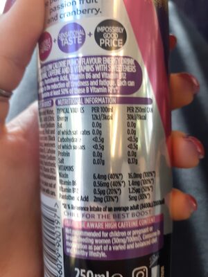boost ingredients label