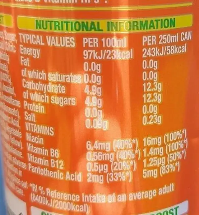 Exotic fruits nutrition facts table