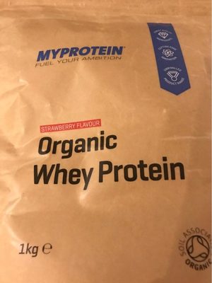 Organic whey protein front packaging