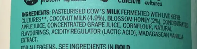kefir coconut cultured drink ingredients label