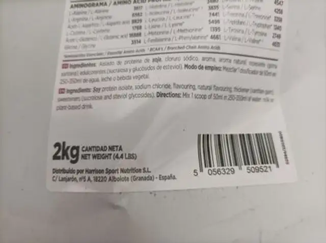 Soy protein isolate ingredients label