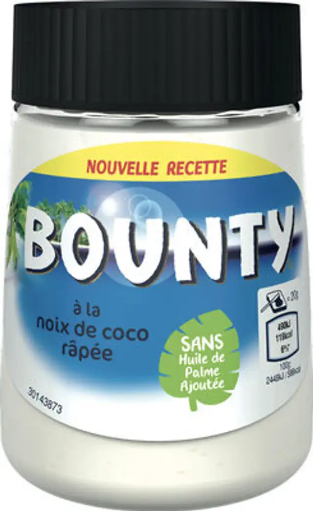 Bounty à la noix de coco râpée front packaging