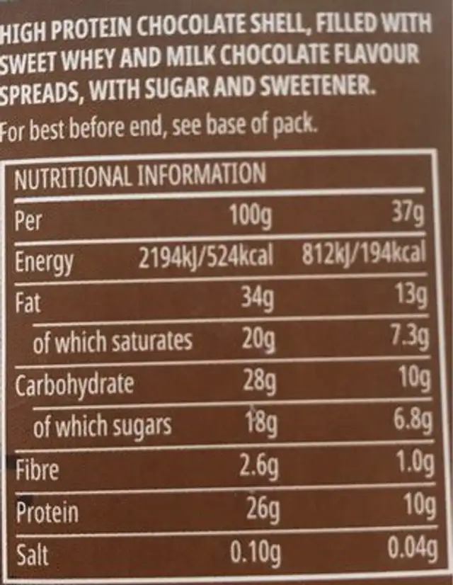 Gooey filled egg nutrition facts table