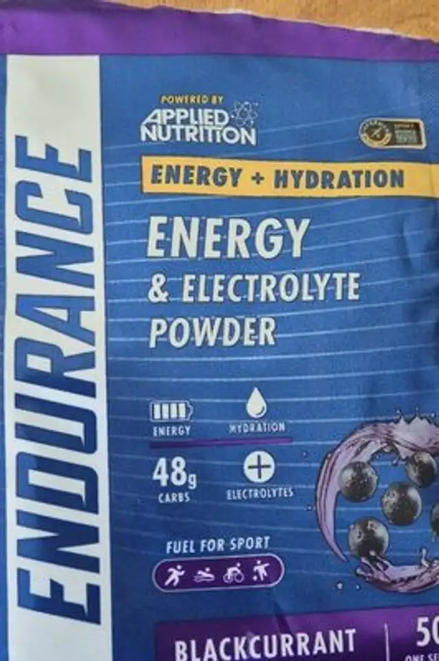 Endurance Energy & Electrolyte (Blackcurrant) front packaging