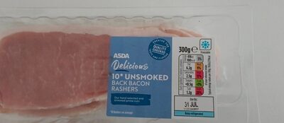 10" Unsmoked Back Bacon Rashers