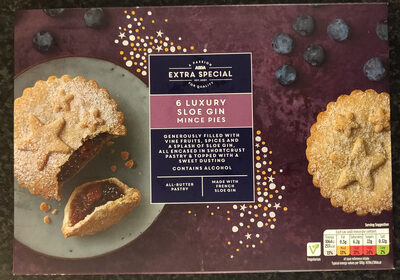 6 luxury sloe gin mince pies