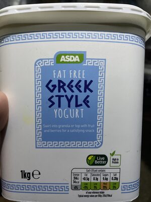 Fat Free Greek Yoghurt front packaging