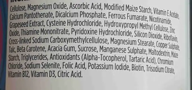 Unknown ingredients label