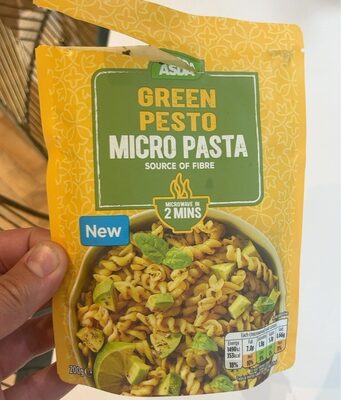 Green pesto micro pasta