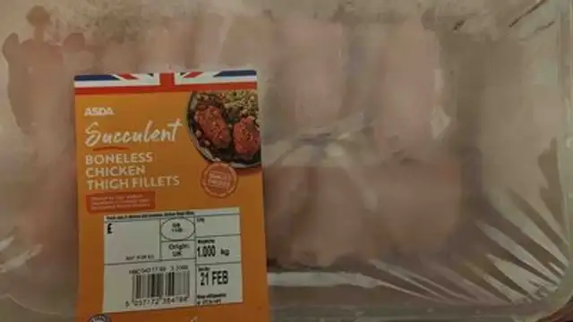 Boneless chicken thigh fillets front packaging